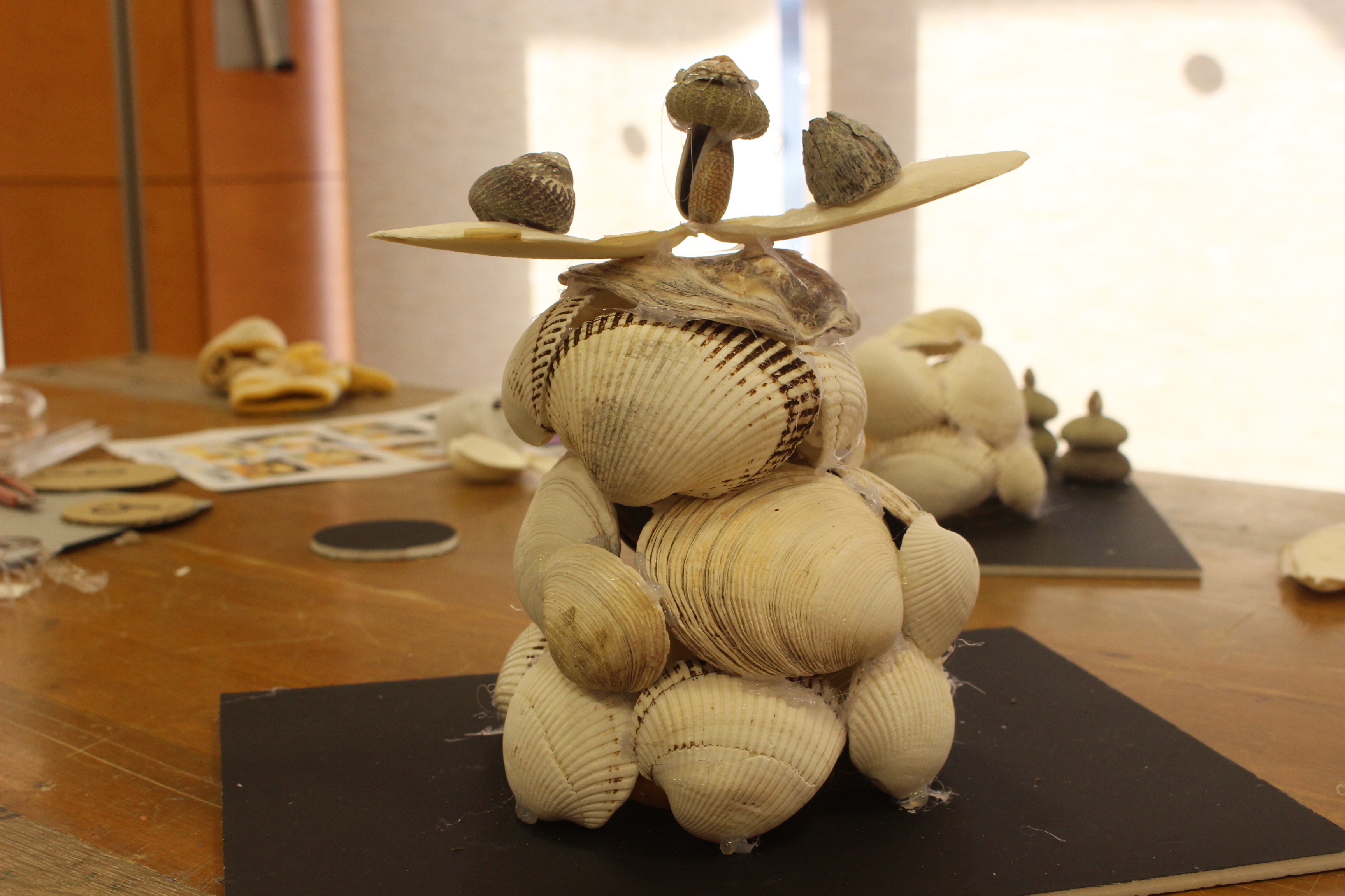 貝のランプシェードつくり06