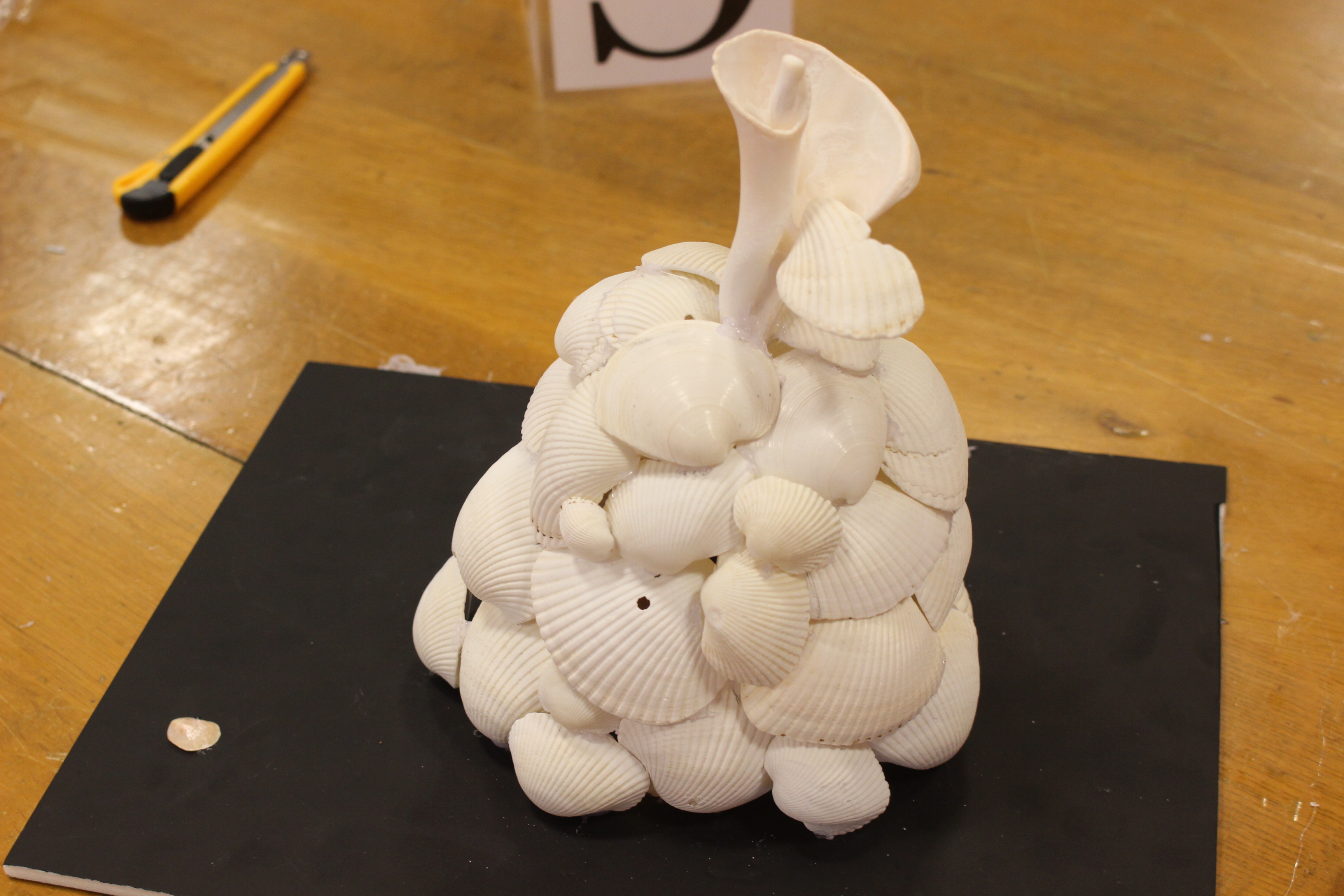 貝のランプシェードつくり09